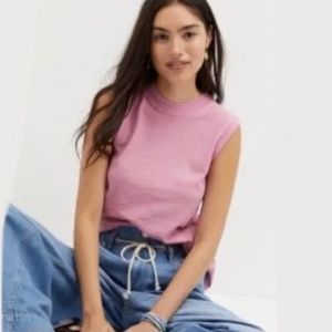Pilcro | lilac pink mock neck tank top